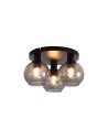 Searchlight® I Radiance плафон, черен метал и опушено стъкло I 3 x E27 - 44521SM
