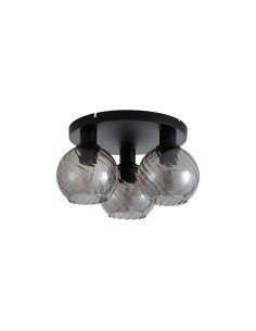 Searchlight® I Radiance плафон, черен метал и опушено стъкло I 3 x E27 - 44521SM - Цена | LEDs4economy 2