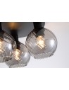 Searchlight® I Radiance плафон, черен метал и опушено стъкло I 3 x E27 - 44521SM - 3