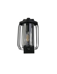 Searchlight® I Аплик Reed с PIR, черен метал и PC абажур I x E27 - 44610BK-PIR - Цена | LEDs4economy 2