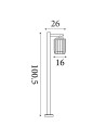 Searchlight® I Градински стълб Reed, черен метал и PC абажур I 1 x E27 - 44611BK - 4