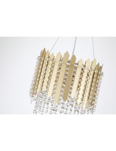Searchlight® I Пендел Spear, злато с прозрачен кристал I 5 x E27 - 44710-5GO - Цена | LEDs4economy 2