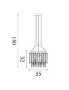 Searchlight® I Пендел Spear, злато с прозрачен кристал I 5 x E27 - 44710-5GO - 3