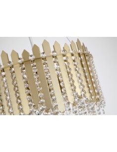 Searchlight® I Пендел Spear злато с прозрачен кристал I 8 x E27 - 44710-8GO - Цена | LEDs4economy 2