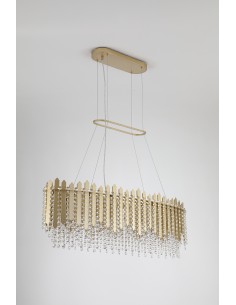 Searchlight® I Пендел Spear Diner Bar, злато с прозрачен кристал I 8 x E27 - 44711-8GO - Цена | LEDs4economy 2