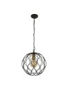Searchlight® I Пендел Finesse - черно-златист метал I 1 x E27 - 4511-1BK - 2
