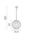 Searchlight® I Пендел Finesse - черно-златист метал I 1 x E27 - 4511-1BK - 4