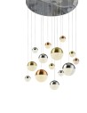 Searchlight® I Полилей Planets - мед, хром и сатениран месинг I 14 x LED - 4514-14