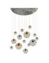 Searchlight® I Полилей Planets - мед, хром и сатениран месинг I 14 x LED - 4514-14 - 2