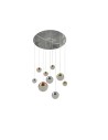 Searchlight® I Полилей Planets - мед, хром и сатениран месинг I 9 x LED - 4519-9 - 2