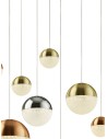 Searchlight® I Полилей Planets - мед, хром и сатениран месинг I 9 x LED - 4519-9 - 3