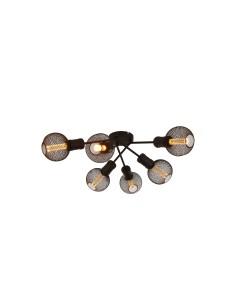 Searchlight® I Dance плафон - пясъчен блек метъл I 6 x E27 - 45201-6BK - Цена | LEDs4economy