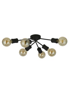 Searchlight® I Dance плафон - пясъчен блек метъл I 6 x E27 - 45201-6BK - Цена | LEDs4economy 2