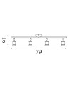 Searchlight® I Dance Split Bar Спот - пясъчно-блек метъл I 4 x E27 - 45202-4BK - 4