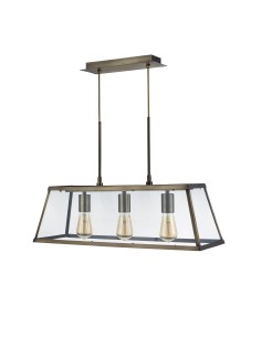 Searchlight® I Пендел Voyager - Античен месинг, метал и стъкло I 3 x E27 - 4613-3AB - Цена | LEDs4economy 2