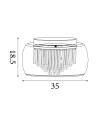 Searchlight® I Curva плафон - Хромиран метал и кристално стъкло I 4 x G9 - 4624-4CC - 4