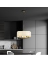 Searchlight® I Пендел Knightsbridge - античен месингов абажур с бял лен I 5 x E14 - 4785-5AB - 5