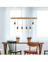 Searchlight® I Пендел Barn - черен метал и дърво I 6 x E27 - 4876-6BR - 5