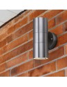 Searchlight® I Външен аплик Metro - неръждаема стомана, метал и стъкло I 2 x GU10 - 5008-2-LED - 5