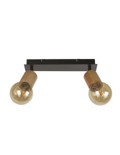 Searchlight® I Спот Spinny - дърво и матово черен метал I 2 x E27 - 50211-2NA - Цена | LEDs4economy 2