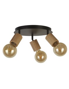 Searchlight® I Спот Spinny - дърво и матово черен метал I 3 x E27 - 50211-3NA - Цена | LEDs4economy 2