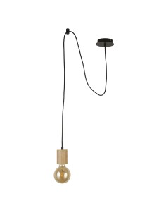 Searchlight® I Пендел Spinny - дърво и матово черен метал I 1 x E27 - 50212-1NA - Цена | LEDs4economy 2