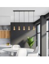 Searchlight® I Пендел Spinny - дърво и матово черен метал I 5 x E27 - 50212-5NA - 5