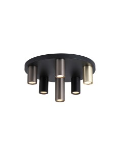 Searchlight® I Tubes плафон, черен метал, анодизиран бронз, месинг I 6 x GU10 - 50570-6BK - Цена | LEDs4economy