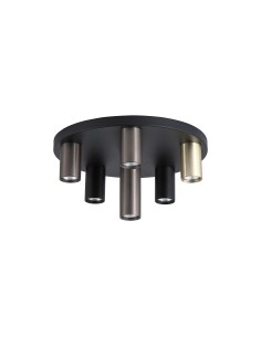 Searchlight® I Tubes плафон, черен метал, анодизиран бронз, месинг I 6 x GU10 - 50570-6BK - Цена | LEDs4economy 2
