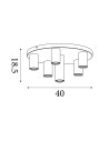 Searchlight® I Tubes плафон, черен метал, анодизиран бронз, месинг I 6 x GU10 - 50570-6BK - 4