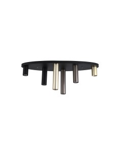 Searchlight® I Tubes плафон, черен метал, анодизиран бронз, месинг I 6 x GU10 - 50571-6BK - Цена | LEDs4economy 2