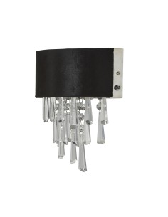 Searchlight® I Аплик Glamour - черно кадифе и прозрачен кристал I 2 x G9 - 50818-2BK - Цена | LEDs4economy 2