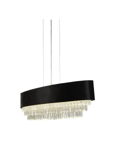 Searchlight® I Пендел Glamour - черно кадифе и прозрачен кристал I 8 x G9 - 50818-8BK - Цена | LEDs4economy