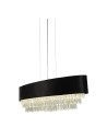 Searchlight® I Пендел Glamour - черно кадифе и прозрачен кристал I 8 x G9 - 50818-8BK