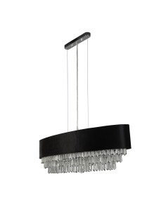 Searchlight® I Пендел Glamour - черно кадифе и прозрачен кристал I 8 x G9 - 50818-8BK - Цена | LEDs4economy 2