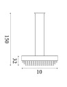 Searchlight® I Пендел Glamour - черно кадифе и прозрачен кристал I 8 x G9 - 50818-8BK - 4