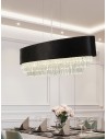 Searchlight® I Пендел Glamour - черно кадифе и прозрачен кристал I 8 x G9 - 50818-8BK - 5
