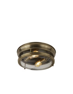 Searchlight® I Glasgow плафон - античен месинг и прозрачно стъкло I 2 x E27 - 5182AB - Цена | LEDs4economy