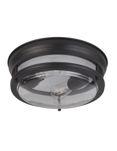 Searchlight® I Glasgow плафон - черен метал и прозрачно стъкло I 2 x E27 - 5182BK - Цена | LEDs4economy 2