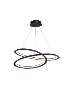 Searchlight® I Пендел Swirl II - пясъчно черен метал и опал I 1 x LED - 51871-1BK - Цена | LEDs4economy