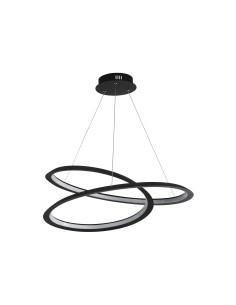 Searchlight® I Пендел Swirl II - пясъчно черен метал и опал I 1 x LED - 51871-1BK - Цена | LEDs4economy 2