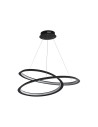 Searchlight® I Пендел Swirl II - пясъчно черен метал и опал I 1 x LED - 51871-1BK - 2