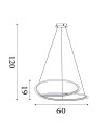 Searchlight® I Пендел Swirl II - пясъчно черен метал и опал I 1 x LED - 51871-1BK - 4