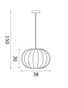 Searchlight® I Radiant Пендел, черен метал с абажур от мек текстил I 1 x E27 - 52850BK - 4