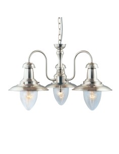 Searchlight® I Пендел Fisherman II - сатенено сребро и прозрачно стъкло със семена I 3 x E27 - 5333-3SS - Цена | LEDs4economy