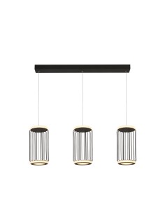 Searchlight® I Пендел Circolo Cage Bar - черен метал и бял силикон I 1 x LED - 54212-3BK - Цена | LEDs4economy