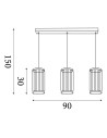 Searchlight® I Пендел Circolo Cage Bar - черен метал и бял силикон I 1 x LED - 54212-3BK - 4