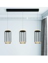 Searchlight® I Пендел Circolo Cage Bar - черен метал и бял силикон I 1 x LED - 54212-3BK - 5