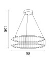 Searchlight® I Пендел Circolo Cage - черен метал и бял силикон I 1 x LED - 54214-1BK - 4