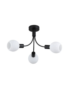 Searchlight® I Плафон Nova, черен метал с абажур от матирано стъкло I 3 x E14 - 54713-3BK - Цена | LEDs4economy 2